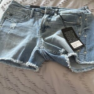 Dear John Blue Jean Shorts with Star Accents